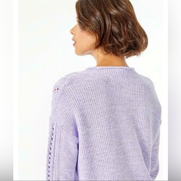 Lilly Pulitzer Maxcy Sweater Light Lilac Verbena Chunky Knit Preppy Fisherman’s - Picture 3 of 10